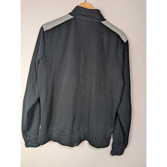 HUGO BOSS Black & Gray Full Zip Sweatshirt Lightweight Jacket Men's Size L 113 - Picture 2 of 8